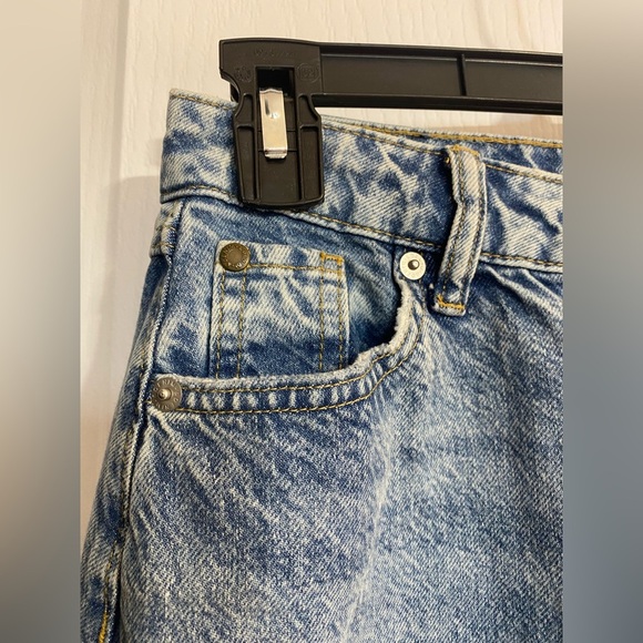 &Denim Midi Distressed Zippered Back Slit Hippie Boho Blue Jean Skirt Size XS - Picture 4 of 11